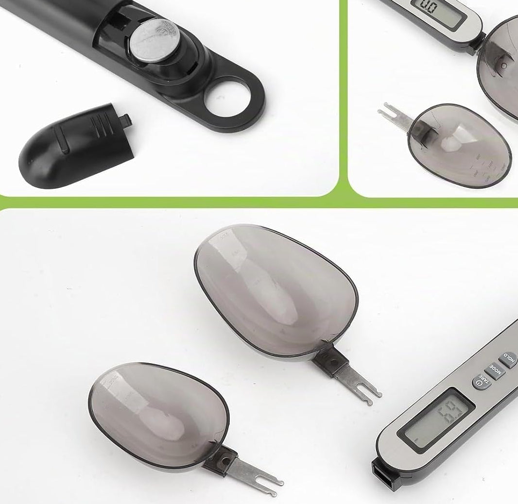 Löffelwaage Digital Messbar 500G/0,1G 2 Größen Löffelköpfen Löffelwaage Digitaler Messlöffel Digitaler Measuring Spoon Multifunktionale Messlöffel Digital Mehrere Maßeinheiten Silberne Edelstahlfront