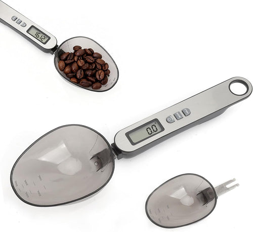 Löffelwaage Digital Messbar 500G/0,1G 2 Größen Löffelköpfen Löffelwaage Digitaler Messlöffel Digitaler Measuring Spoon Multifunktionale Messlöffel Digital Mehrere Maßeinheiten Silberne Edelstahlfront
